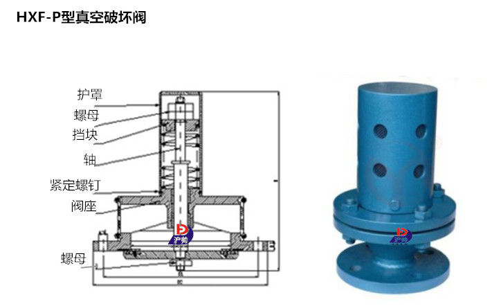 HXF-P真空破壞泄壓閥 (碳鋼)結(jié)構(gòu)圖